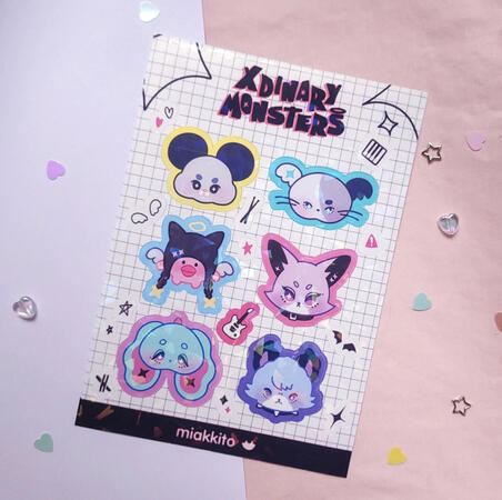 Cartela de adesivos Xdinary Monsters Cartela de adesivos Xdinary Monsters