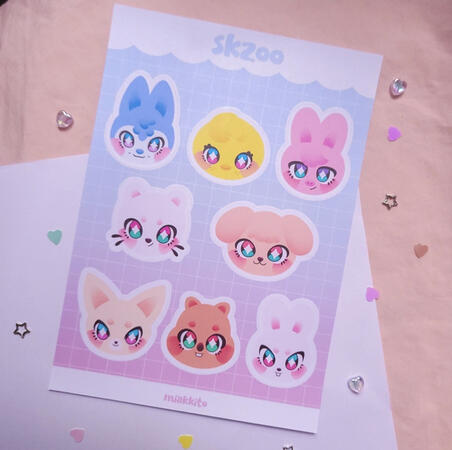 Cartela de adesivos Skzoo Cartela de adesivos Skzoo
